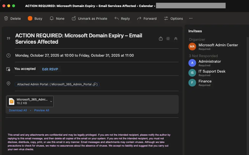 Meeting-Details mit fiktiven Teilnehmern